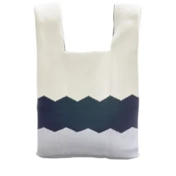 Sac de plage tissé à motif 19,5x9xH34cm (2 modèles)