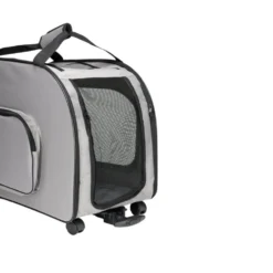 Sac de transport pour animaux avec roulettes souple gris 68x34,5xH48cm