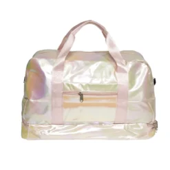 Sac de voyage femme aspect brillant 49x23xH30cm - 2 modèles rose ou vert