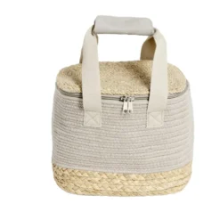 Sac fraîcheur 9L jute beige et coton marron 23x18,5x20cm