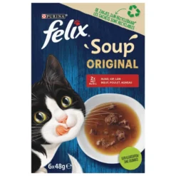 Sachet pour chat 6x 48gr Felix Soup Farm Original 3 saveurs
