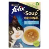 Sachet pour chat 6x 48gr Felix Soup poissons 3 saveurs