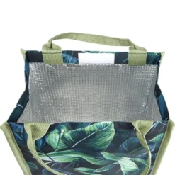 Sac isotherme 13L motif feuillage exotique vert 24x15xH33cm