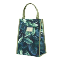 Sac isotherme 13L motif feuillage exotique vert 24x15xH33cm