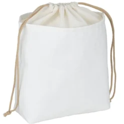 Sac à pain coton blanc avec lien à nouer 29x22xH20cm