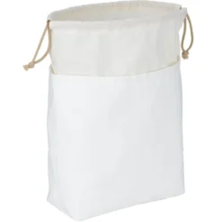 Sac à pain coton blanc avec lien à nouer 29x22xH20cm
