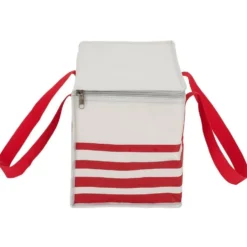Sac à repas isotherme rouge et blanc L.28xl.18xH.21 cm