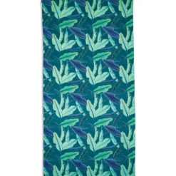 Sac serviette de plage 2 en 1 feuilles vert et bleu