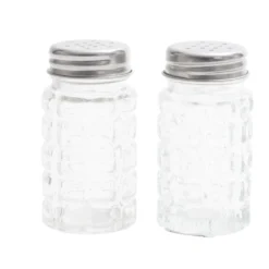 Salière et poivrière de table en verre et inox 50ml