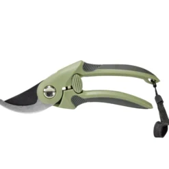 Sécateur de jardin acier carbone vert et gris