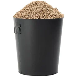 Seau à pellets et granulés métal noir