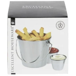 Seau pour frites inox argenté
