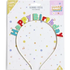Serre-tête anniversaire Happy Birthday thème candy