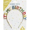 Serre-tête anniversaire It's my birthday doré ou multicolore