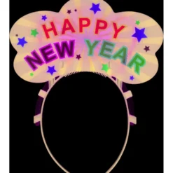 Serre tête phosphorescent Happy New Year L12x19cm