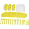 Service de pique-nique pour 6 personnes plastique jaune
