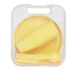 Service de pique-nique pour 6 personnes plastique jaune