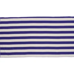 Serviette de plage bleue et blanche 170x90cm