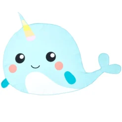 Serviette de plage enfant bleu design licorne des mers