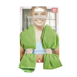 Serviette de sport verte 100x30cm