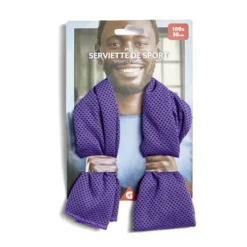 Serviette de sport violette 100x30 cm