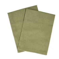 Serviette de table carrée coton vert kaki 44x44cm x2