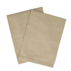 Serviette de table carrée coton beige taupe 44x44cm x2