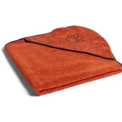 Serviette de toilette animaux 70x140cm microfibre rouge