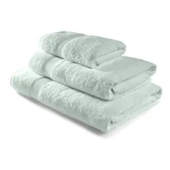 Serviette de toilette 50x90cm coton bleu paon