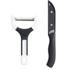 Set couteau et éplucheur inox et plastique - 3 modèles