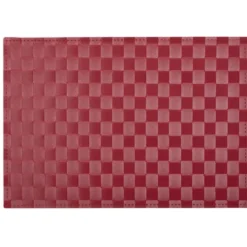 Set de table rectangulaire plastique tressé rouge