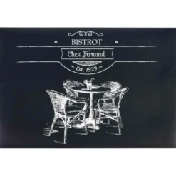 Set de table rectangulaire pvc motif Bistrot noir blanc