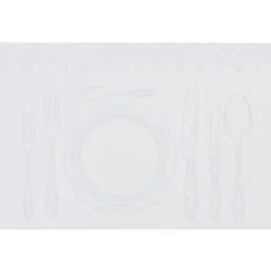 Set de table rectangulaire pvc rigide décor vaisselle baroque