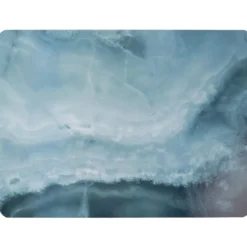Set de table restangulaire plastique effet marbre Onyx bleu