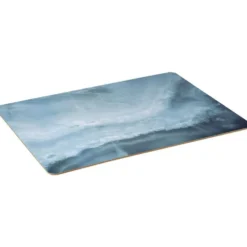 Set de table restangulaire plastique effet marbre Onyx bleu