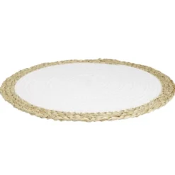 Set de table rond coton et paille tressé Ø38cm (2 modèles)
