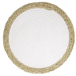 Set de table rond coton et paille tressé Ø38cm (2 modèles)