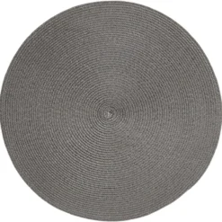 Set de table rond effet paille gris uni ø38 cm