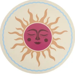 Set de table rond Indie plastique motif soleil rouge et bleu Ø35cm