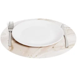 Set de table rond motif marbre rose ou bleu Ø38cm