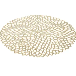 Set de table rond plastique doré ou argenté Ø38cm