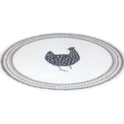 Set de table rond plastique poule Ø38cm