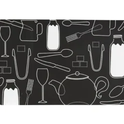 Set de table Ustensiles de cuisine noir et blanc