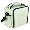 Set lunch bag isotherme tissu blanc 3 boîtes et 1 bloc de glace 18x17xH20,5cm