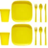 Set pique-nique pour 2 personnes en plastique 10 pièces (3 modèles)
