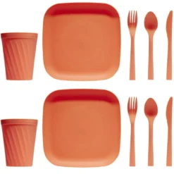 Set pique-nique pour 2 personnes en plastique 10 pièces (3 modèles)