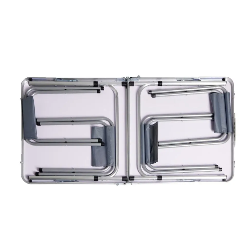 Set table de camping pliable 120x60cm avec 4 tabourets