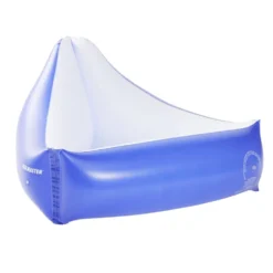 Siège de piscine gonflable forme triangle en plastique bleu 74x74xH25cm