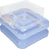 Siège gonflable piscine Funky pliable paillettes et coeurs multicolores 80x80xH55cm
