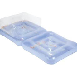 Siège gonflable piscine Funky pliable paillettes et coeurs multicolores 80x80xH55cm